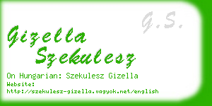 gizella szekulesz business card